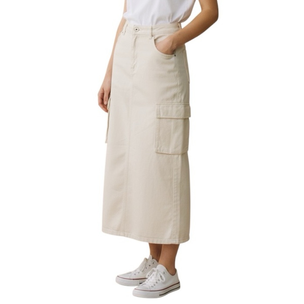 NWT Mother “Fun Dip” Cargo Skirt Natural Ivory Size 30